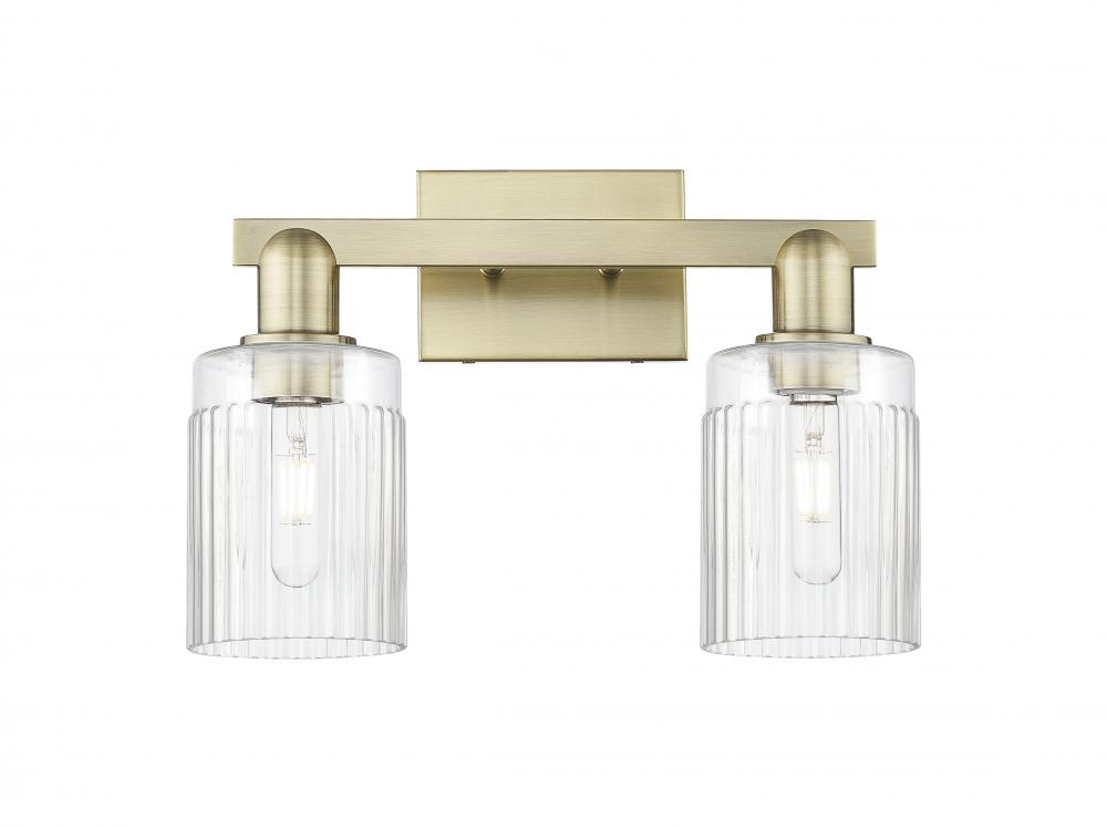 Hadley - 2 Light - 16 inch - Antique Brass - Bath Vanity Light