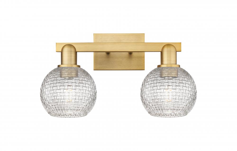Athens - 2 Light - 17 inch - Brushed Brass - Bath Vanity Light
