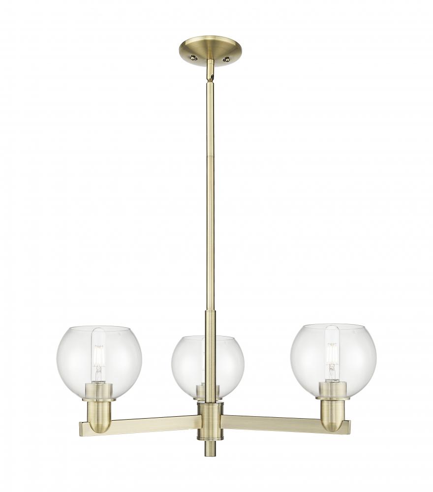 Athens - 3 Light - 28 inch - Antique Brass - Stem hung - Flush Mount