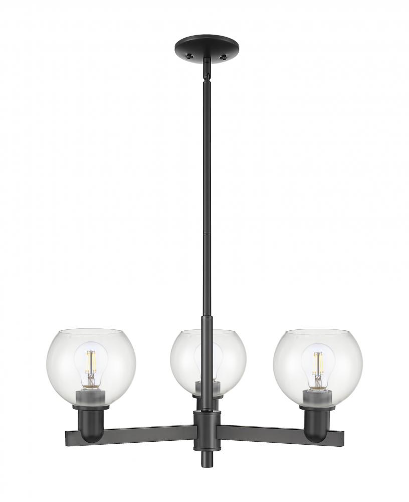 Athens - 3 Light - 28 inch - Matte Black - Stem hung - Flush Mount