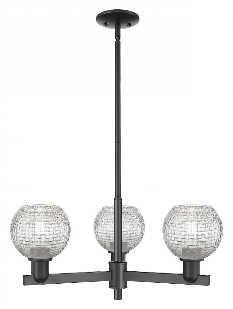 Athens - 3 Light - 28 inch - Matte Black - Stem hung - Flush Mount