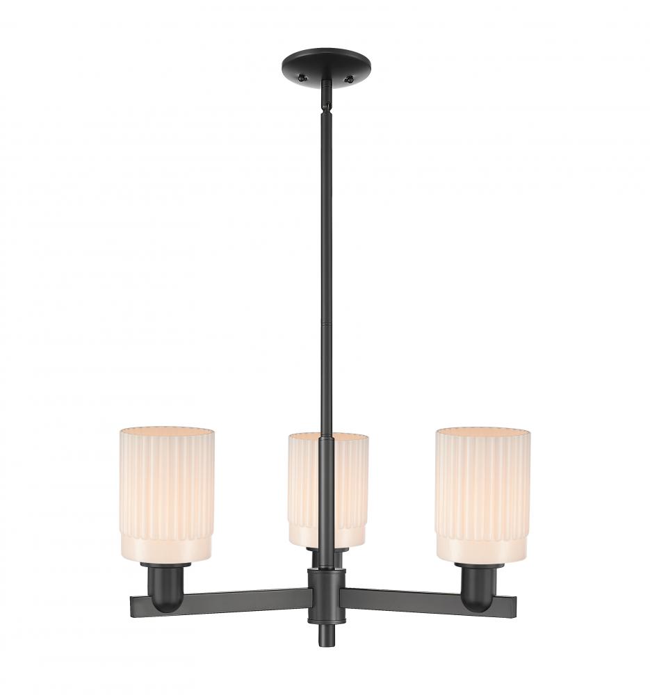 Hadley - 3 Light - 26 inch - Matte Black - Stem hung - Flush Mount