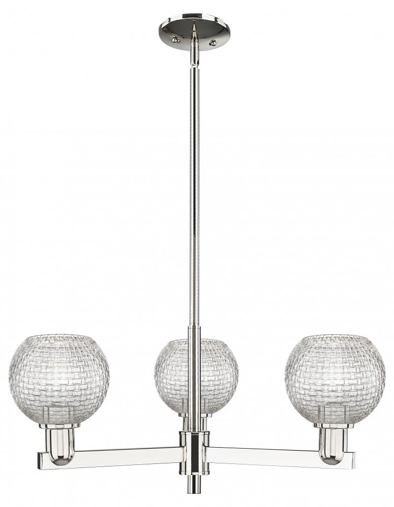Athens - 3 Light - 28 inch - Polished Nickel - Stem hung - Flush Mount