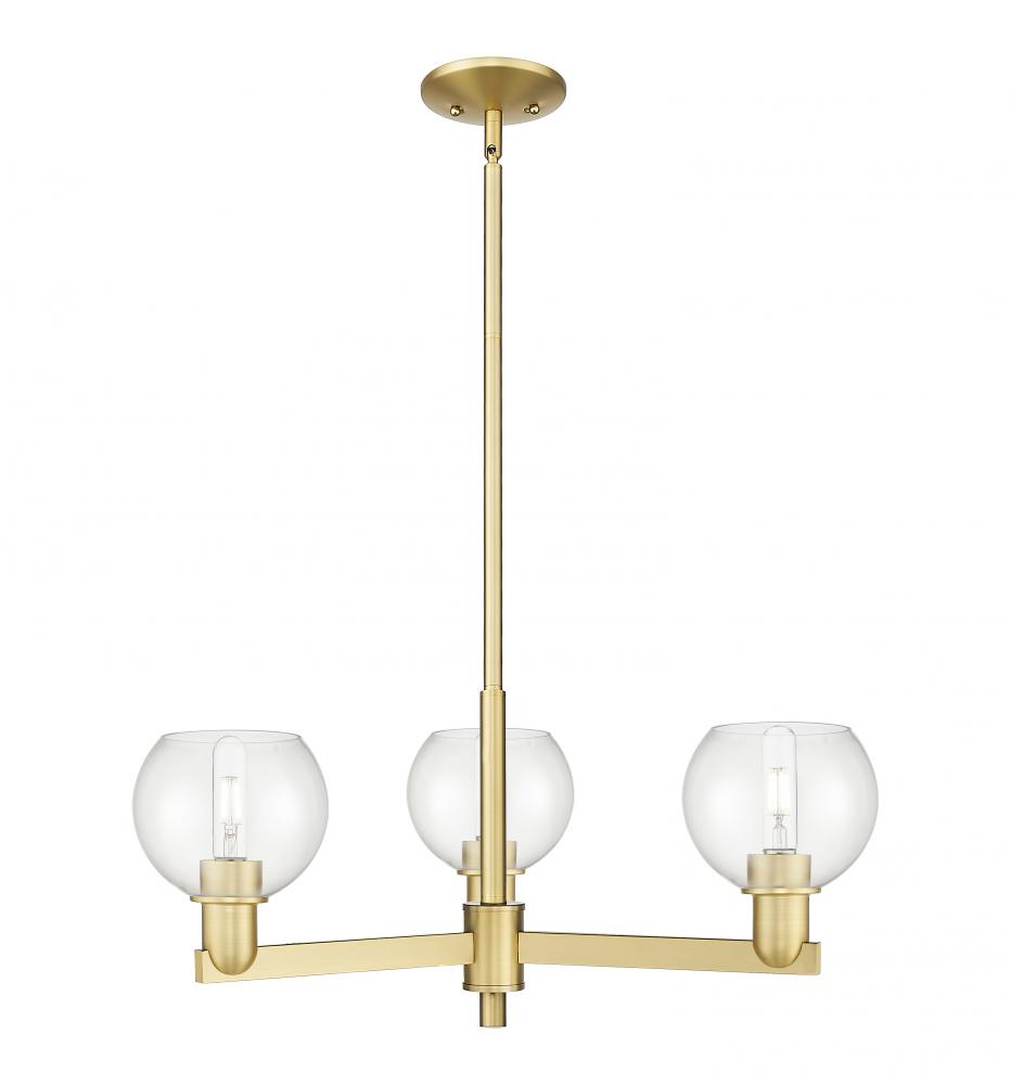 Athens - 3 Light - 28 inch - Satin Gold - Stem hung - Flush Mount