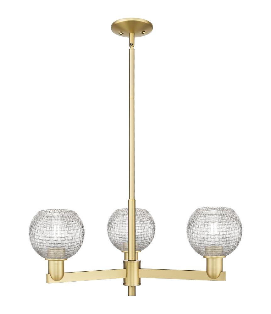 Athens - 3 Light - 28 inch - Satin Gold - Stem hung - Flush Mount