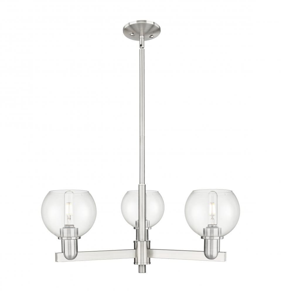 Athens - 3 Light - 28 inch - Satin Nickel - Stem hung - Flush Mount