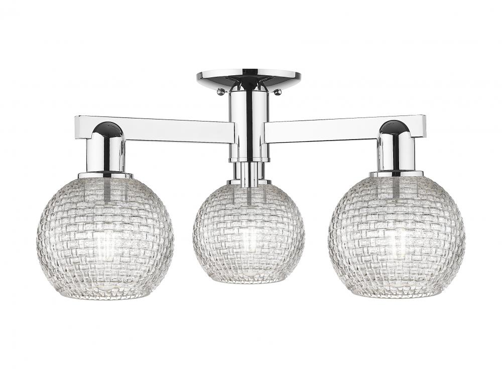 Athens - 3 Light - 23 inch - Polished Chrome - Semi-Flush Mount
