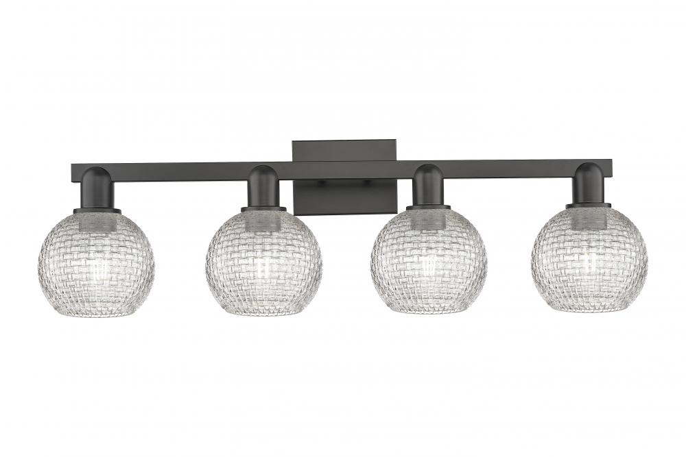 Athens - 4 Light - 33 inch - Matte Black - Bath Vanity Light