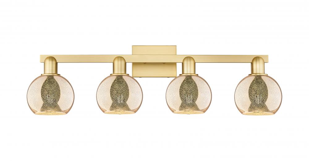 Athens - 4 Light - 33 inch - Satin Gold - Bath Vanity Light