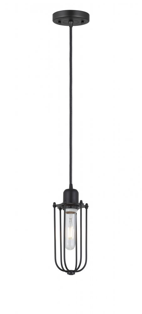 Muselet - 1 Light - 5 inch - Matte Black - Cord hung - Mini Pendant