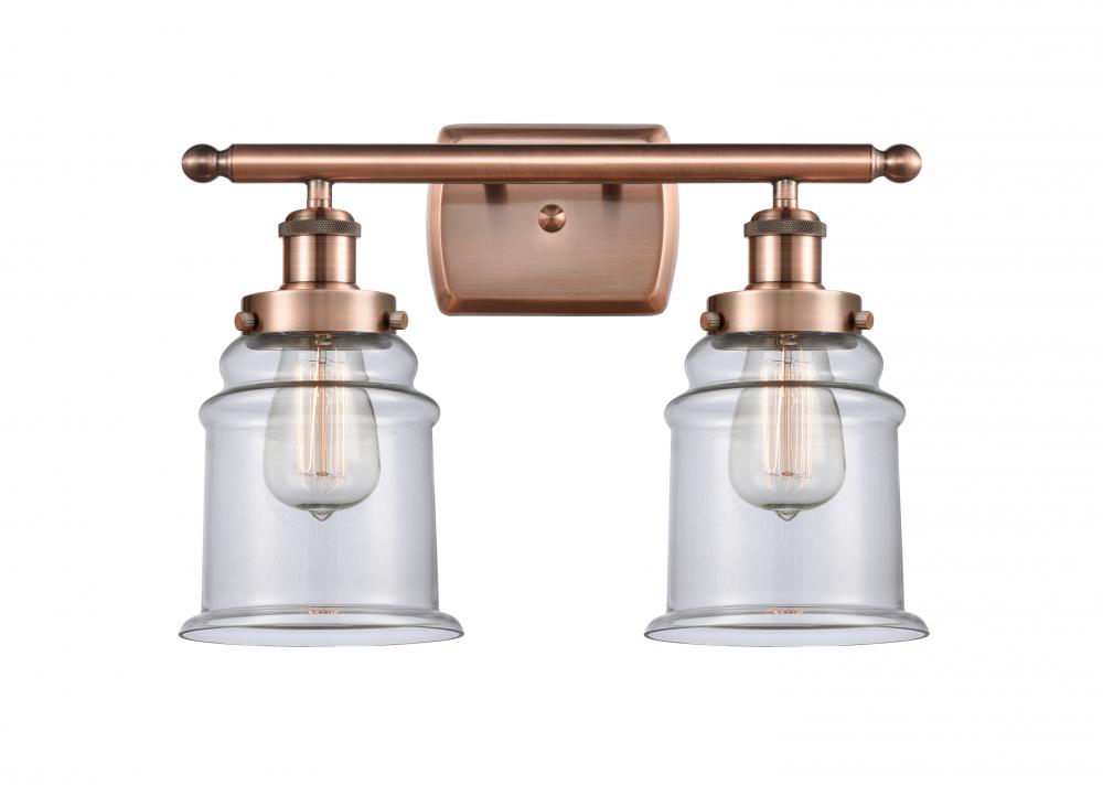 Canton - 2 Light - 16 inch - Antique Copper - Bath Vanity Light