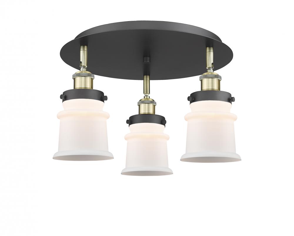 Canton - 3 Light - 17 inch - Black Antique Brass - Flush Mount