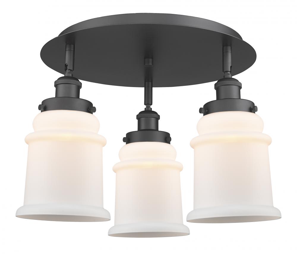 Canton - 3 Light - 18 inch - Matte Black - Flush Mount