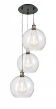 Innovations Lighting 113B-3P-BAB-G124-12 - Athens - 3 Light - 18 inch - Black Antique Brass - Cord Hung - Multi Pendant