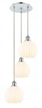 Innovations Lighting 113B-3P-PC-G1217-8WV - White Venetian - 3 Light - 15 inch - Polished Chrome - Cord Hung - Multi Pendant