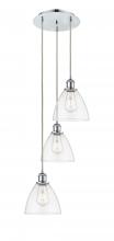 Innovations Lighting 113B-3P-PC-GBD-752 - Bristol - 3 Light - 14 inch - Polished Chrome - Cord Hung - Multi Pendant