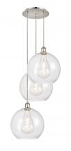 Innovations Lighting 113B-3P-PN-G122-12 - Athens - 3 Light - 18 inch - Polished Nickel - Cord Hung - Multi Pendant