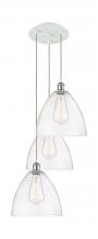 Innovations Lighting 113B-3P-WPC-GBD-122 - Bristol - 3 Light - 19 inch - White Polished Chrome - Cord Hung - Multi Pendant