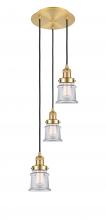 Innovations Lighting 113F-3P-SG-G182S - Canton - 3 Light - 12 inch - Satin Gold - Cord hung - Multi Pendant