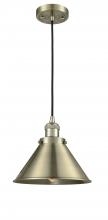 Innovations Lighting 201C-AB-M10-AB - Briarcliff - 1 Light - 10 inch - Antique Brass - Cord hung - Mini Pendant