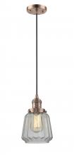 Innovations Lighting 201C-AC-G142 - Chatham - 1 Light - 7 inch - Antique Copper - Cord hung - Mini Pendant