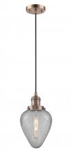 Innovations Lighting 201C-AC-G165 - Geneseo - 1 Light - 7 inch - Antique Copper - Cord hung - Mini Pendant