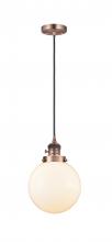 Innovations Lighting 201CSW-AC-G201-8 - Beacon - 1 Light - 8 inch - Antique Copper - Cord hung - Mini Pendant