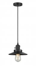 Innovations Lighting 201CSW-BK-M6 - Railroad - 1 Light - 8 inch - Matte Black - Cord hung - Mini Pendant