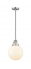 Innovations Lighting 201CSW-SN-G201-8 - Beacon - 1 Light - 8 inch - Brushed Satin Nickel - Cord hung - Mini Pendant