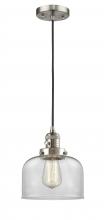 Innovations Lighting 201CSW-SN-G72 - Bell - 1 Light - 8 inch - Brushed Satin Nickel - Cord hung - Mini Pendant