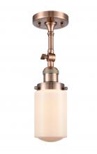 Innovations Lighting 201F-AC-G311 - Dover - 1 Light - 5 inch - Antique Copper - Semi-Flush Mount