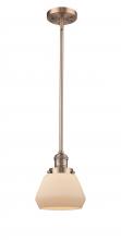 Innovations Lighting 201S-AC-G171 - Fulton - 1 Light - 7 inch - Antique Copper - Stem Hung - Mini Pendant