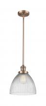 Innovations Lighting 201S-AC-G222 - Seneca Falls - 1 Light - 10 inch - Antique Copper - Stem Hung - Mini Pendant