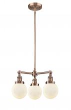 Innovations Lighting 207-AC-G201-6 - Beacon - 3 Light - 19 inch - Antique Copper - Stem Hung - Chandelier