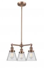 Innovations Lighting 207-AC-G62 - Cone - 3 Light - 19 inch - Antique Copper - Stem Hung - Chandelier