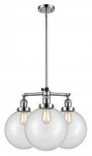 Innovations Lighting 207-PC-G202-10-LED - Beacon - 3 Light - 24 inch - Polished Chrome - Stem Hung - Chandelier