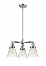 Innovations Lighting 207-PN-G64 - Cone - 3 Light - 19 inch - Polished Nickel - Stem Hung - Chandelier