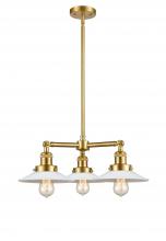 Innovations Lighting 207-SG-G1-LED - Halophane - 3 Light - 22 inch - Satin Gold - Stem Hung - Chandelier