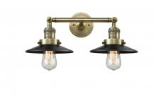 Innovations Lighting 208-AB-M6 - Railroad - 2 Light - 18 inch - Antique Brass - Bath Vanity Light