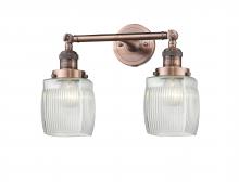 Innovations Lighting 208-AC-G302-LED - Colton - 2 Light - 16 inch - Antique Copper - Bath Vanity Light