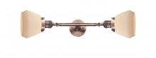 Innovations Lighting 208L-AC-G171-LED - Fulton - 2 Light - 7 inch - Antique Copper - Bath Vanity Light