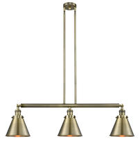 Innovations Lighting 213-AB-M13-AB - Appalachian - 3 Light - 40 inch - Antique Brass - Stem Hung - Island Light