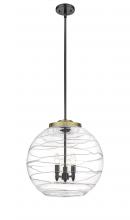 Innovations Lighting 221-3S-BAB-G1213-18-LED - Athens Deco Swirl - 3 Light - 18 inch - Black Antique Brass - Cord hung - Pendant