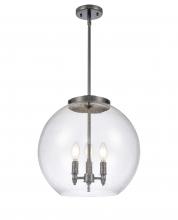 Innovations Lighting 221-3S-BK-G124-16-LED - Athens - 3 Light - 16 inch - Matte Black - Cord hung - Pendant