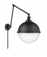 Innovations Lighting 238-BK-HFS-124-BK - Hampden - 1 Light - 13 inch - Matte Black - Swing Arm