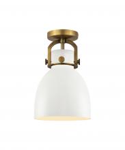 Innovations Lighting 410-1F-BB-M412-8W - Newton Bell - 1 Light - 8 inch - Brushed Brass - Flush Mount