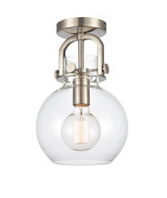 Innovations Lighting 410-1F-SN-8CL - Newton Sphere - 1 Light - 8 inch - Brushed Satin Nickel - Flush Mount