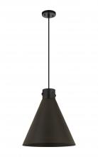 Innovations Lighting 410-1PL-BK-M411-16BK - Newton Cone - 1 Light - 16 inch - Matte Black - Cord hung - Pendant