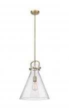 Innovations Lighting 410-1SL-BB-G411-14SDY - Newton Cone - 1 Light - 14 inch - Brushed Brass - Pendant