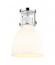 Innovations Lighting 411-1F-PN-G412-8WH - Newton Bell - 1 Light - 8 inch - Polished Nickel - Flush Mount